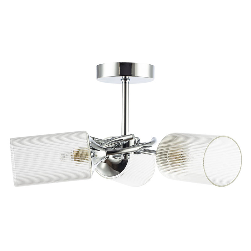 Glass Semi Flush Mount, Chrome