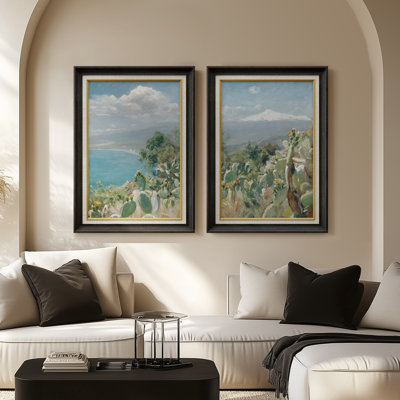 Ensemble de 2 œuvres d'art abstraites encadrées de qualité supérieure sur toile de qualité supérieure avec cadre de 26 po x 36 po