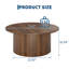 Table basse ronde 31,5 pouces, petite table d'appoint circulaire en forme de cercle avec cadre en métal pour le salon, brun-990035571