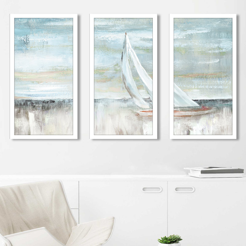«Soft Sail II», reproduction de peinture à l'acrylique à multiples images, L 40,5 po x H 25,5 po x P 1 po