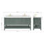 Meuble-lavabo double 73 po Moille Bayhill en vert rétro avec lavabo rectangulaire en quartz blanc pur 1,5 po-1412983981-1423336907