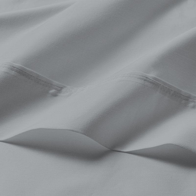 Ensemble de draps 100% coton doux et soyeux infroissable, Ensemble de draps pour lit double + un drap-housse, Gris clair