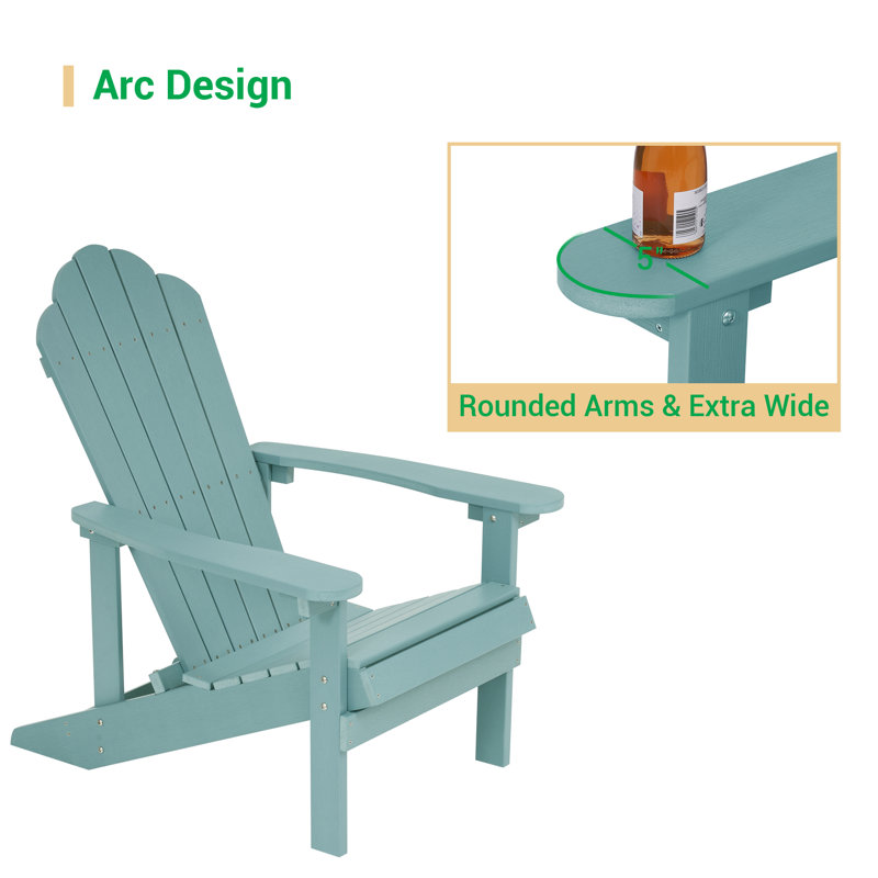 Chaise Adirondack en plastique / résine Themis, Bleu