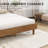 Solid Wood Bed Frame with Upholstered Headboard