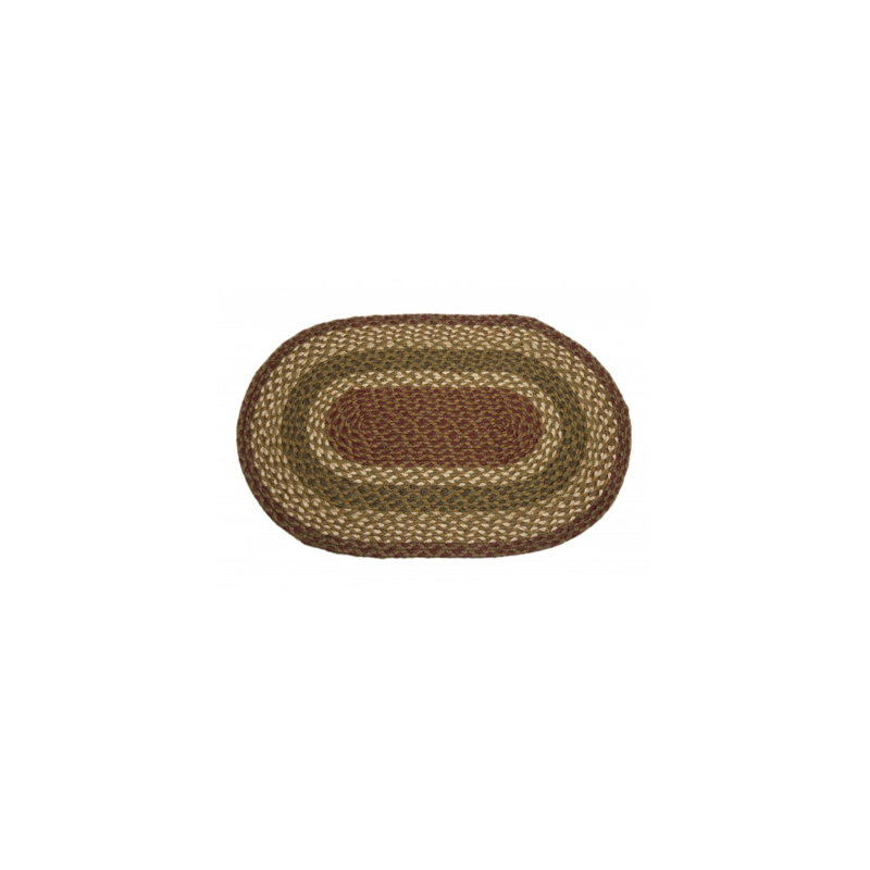 Tapis brun en coton tressé Lachine, Ovale 1 pi 8 po x 2 pi 6 po