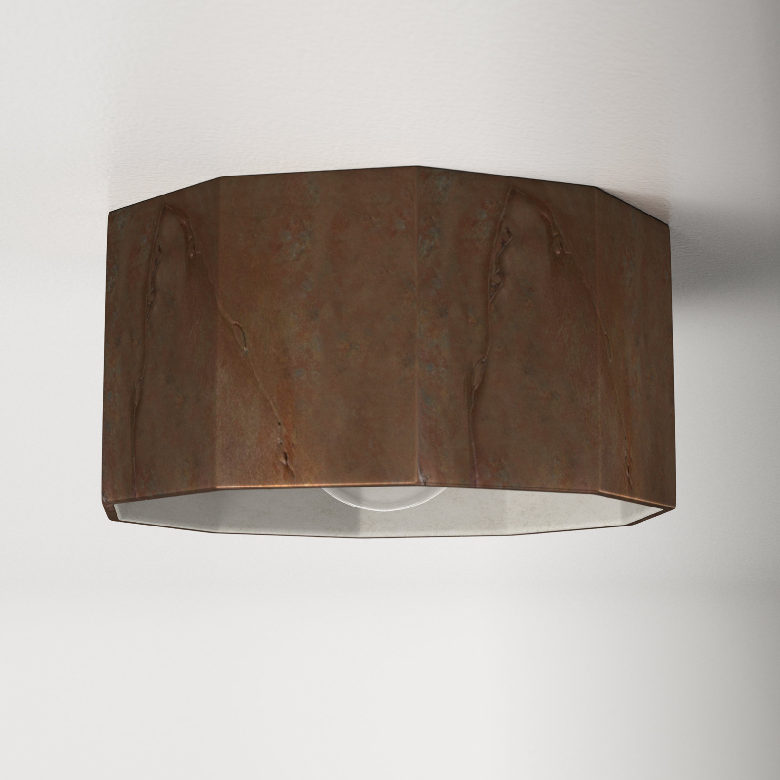 Logan 12" Single Light Flush Mount, Tierra Red Slate