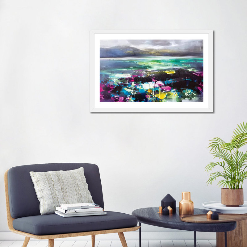 «Harris Greens I» par Scott Naismith - reproduction d'art, H 24 po x l 32 po x P 1 po, Papier encadré blanc, Blanc