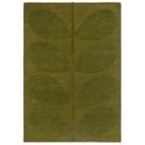 Hand Tufted Wool Floral Area Rug in Green