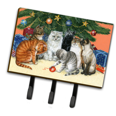 Organisateur de la clé murale arbre de noël avec crochets clés chats