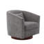 Ensemble de 2 fauteuils pivotants rembourrés avec base en bois massif-248142217