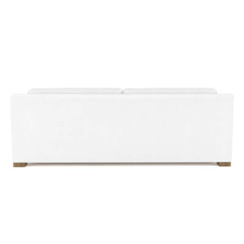 Causeuse Mercer, H 33,5 po x l 72 po x P 39 po, Cuir rétro blanc, Patiné