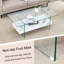 Table basse robuste de 43,3 pouces à double couche - plateau de table et pieds en verre Tempe, avec une capacité de charge de 250 livres, plateau de table en verre trempé avec plateau en verre Tempe-516023273