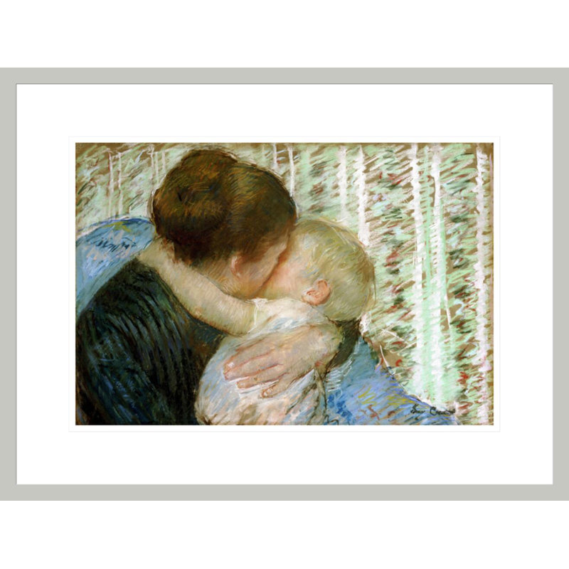 «A Goodnight Hug» par Mary Cassatt, impression giclée sur cadre, H 16,55 po x l 21,75 po
