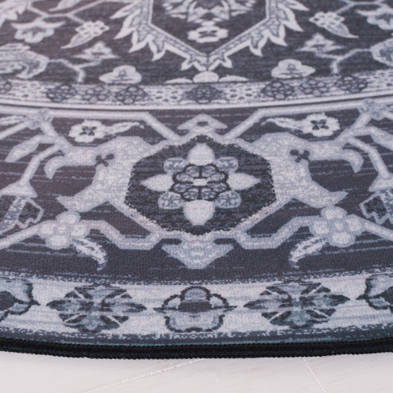 Eileena Performance Machine Washable Oriental Rug, Round 4'