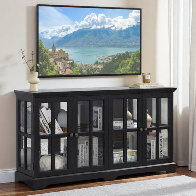 LED Curio Display Cabinet Antique Display Cabinet With Glass Doors Adjustable Shelves For Collectibles Four Door Design Vintage Showcase For Home Or Office Antique Display Case