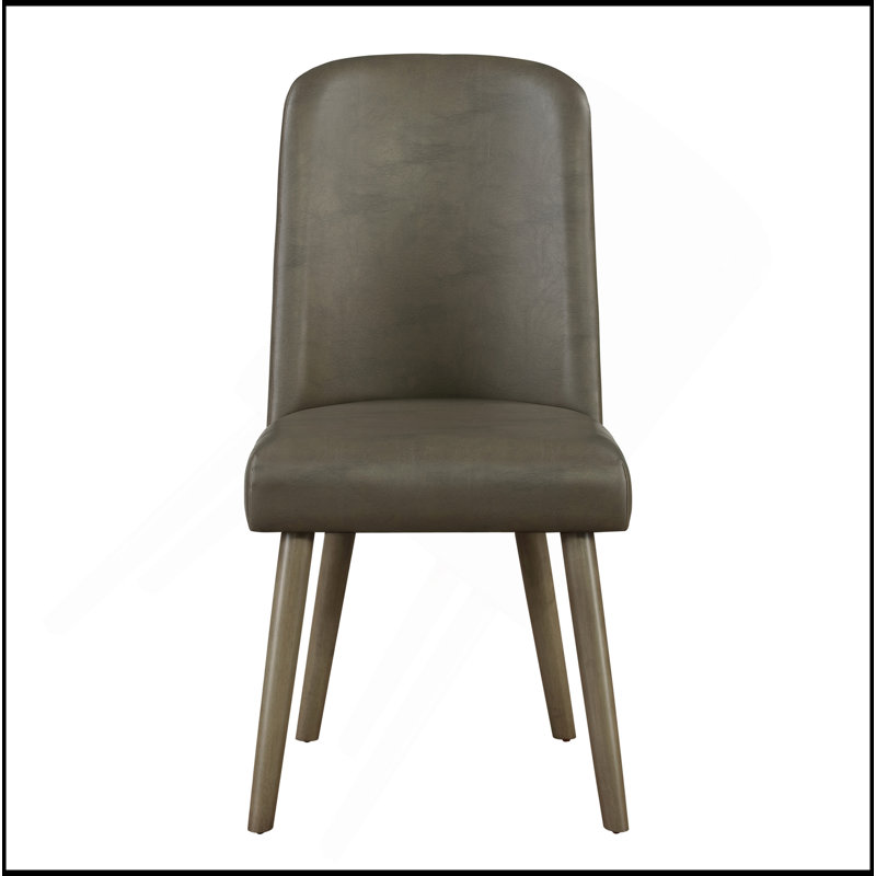 Ensemble de 2 chaises d'appoint rembourrées en chêne gris et gris