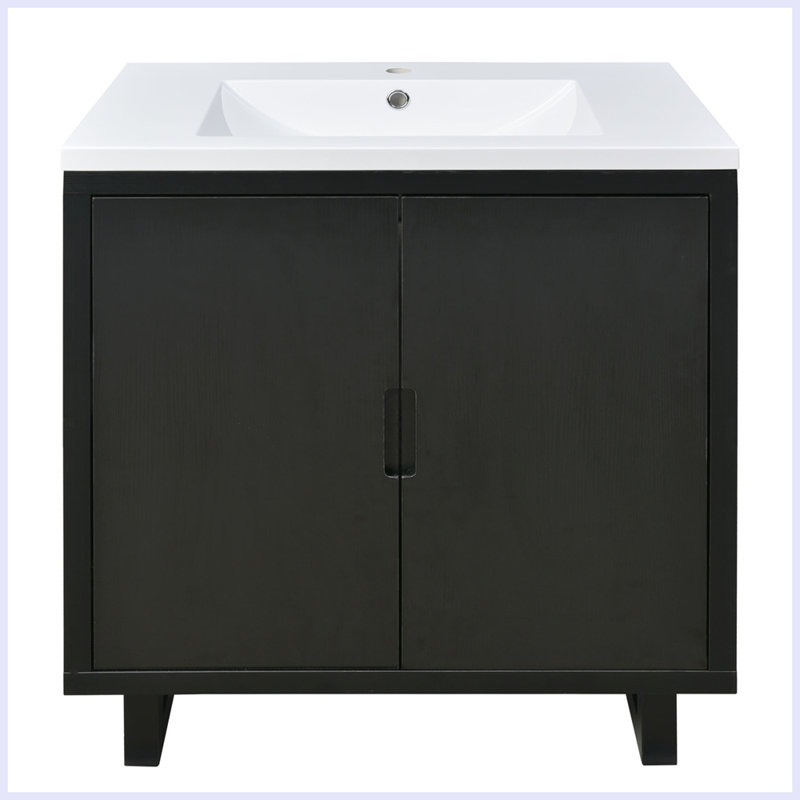 Modern Bathroom Vanity Set with Sink, Black