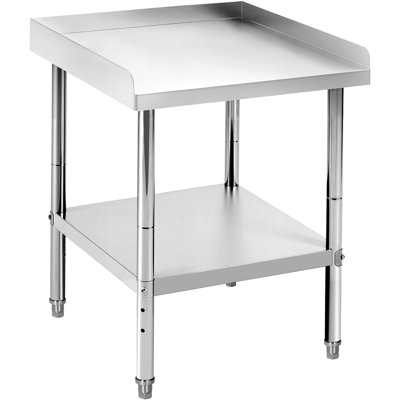 Equipment Grill Stand Table Stainless Steel NSF Certified 400 Lbs Capacity with Adjustable Legs, 2" Edge Baffle for Hotel, Home, Commercial Restaurant Kitchen