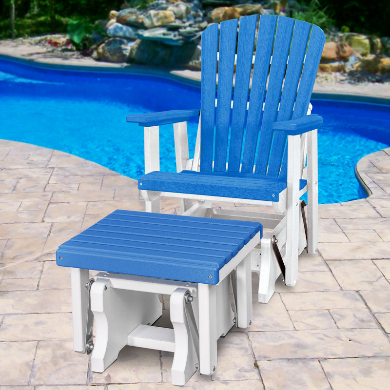 Chaise d'extérieur Campball, Bleu / blanc