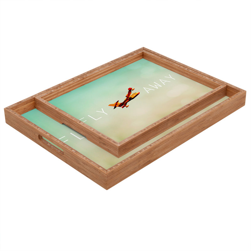 Heisy Wood Tray, 1.75" H x 18" W x 14" D