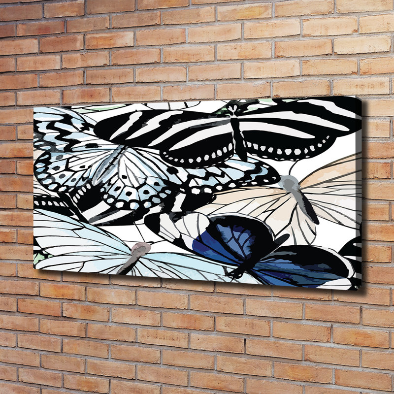 Butterflies And Flowers - Wrapped Canvas Print