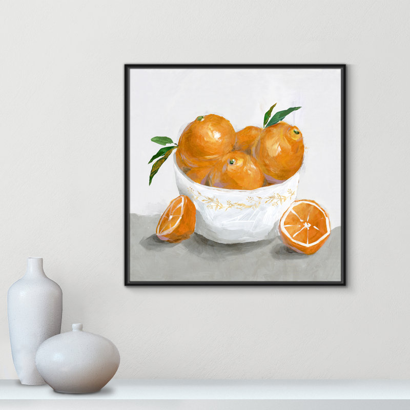 Abbaye «Oranges» par Isabelle Z - reproduction d'art, Toile avec cadre noir, H 31,5 po x l 31,5 po x P 2 po