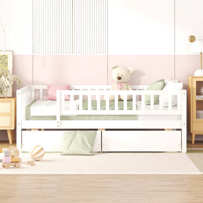 Full Size Daybed Wood Bed With Two Drawers