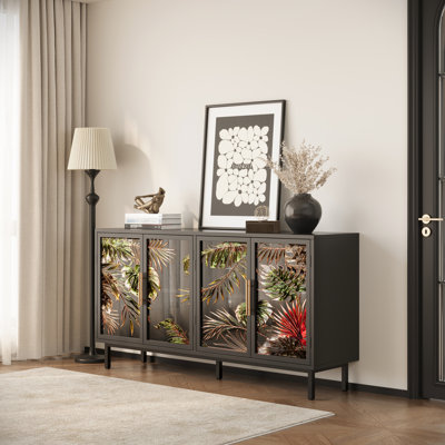 60,3 po avec 4 portes pour les armoires de buffet, les armoires de rangement vernies, la console de contrôle American Retro, le salon, la chambre à coucher, la salle à manger
