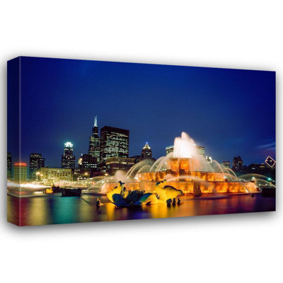 "Highsmith, Carol", art sur toile tendue: Vue de la fontaine de Buckingham à Chicago, Illinois
