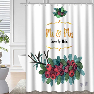 Rideau de douche avec 12 crochets Watercolor