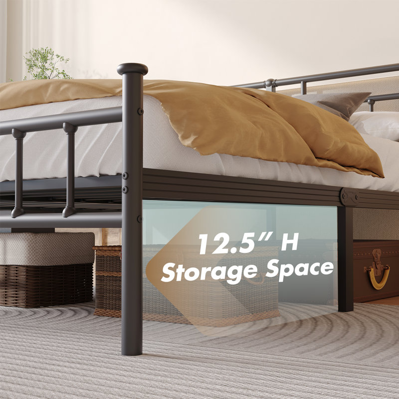 14" Platform Bed Frame,Heavy Duty Metal, No Box Spring Needed, Noise Free, Queen