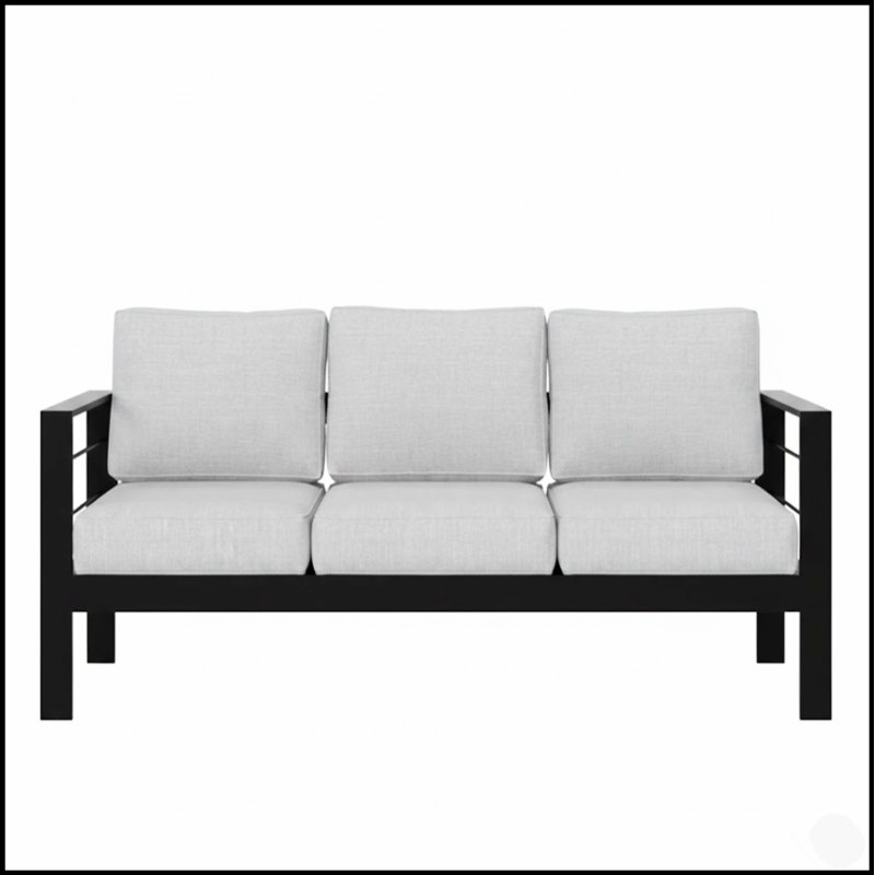 Canapé d'extérieur 73 pouces en aluminium toutes saisons, siège d'extérieur durable et élégant pour un confort toute l'année