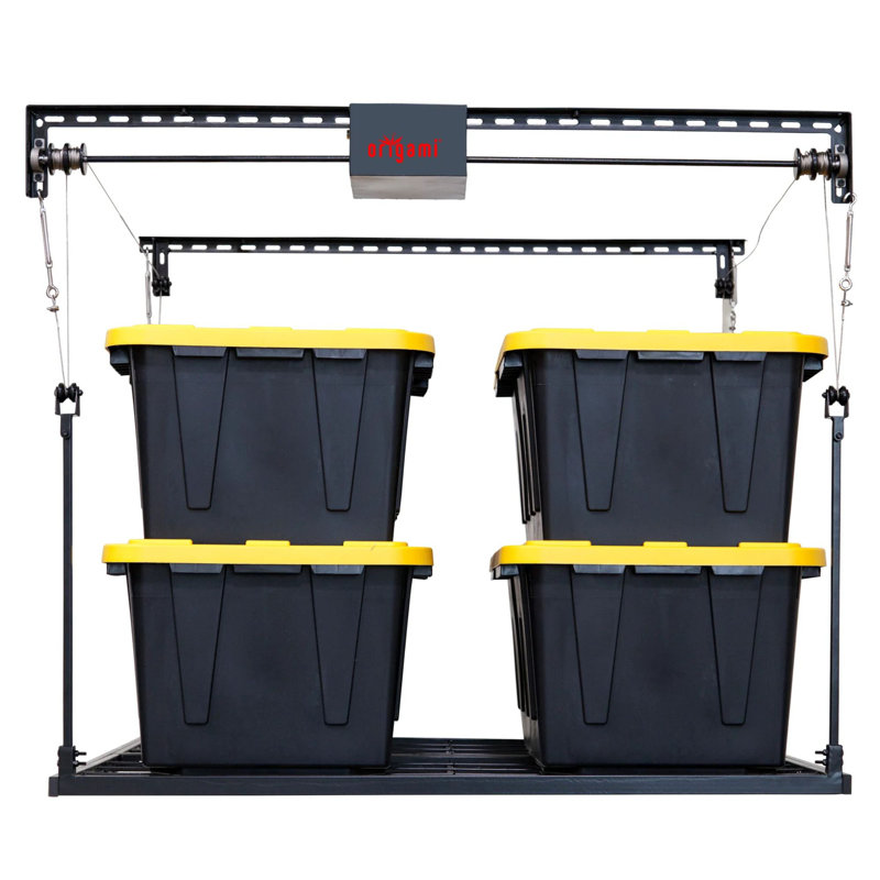 Motorized Garage Storage Shelf Black