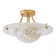 Modern 16" 3-Light Semi-Flush Mount Ceiling Light With Clear Textured Resin Shade