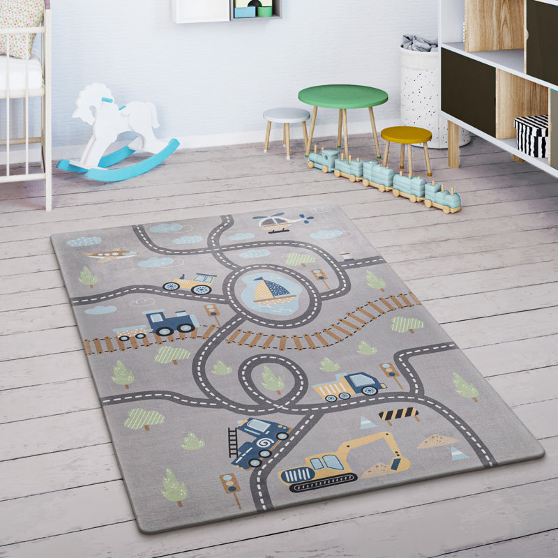 Clanton Grey Rug, Round 80cm