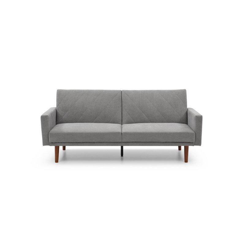 Eveline Queen 204cm Upholstered Convertible Sofa, Grey