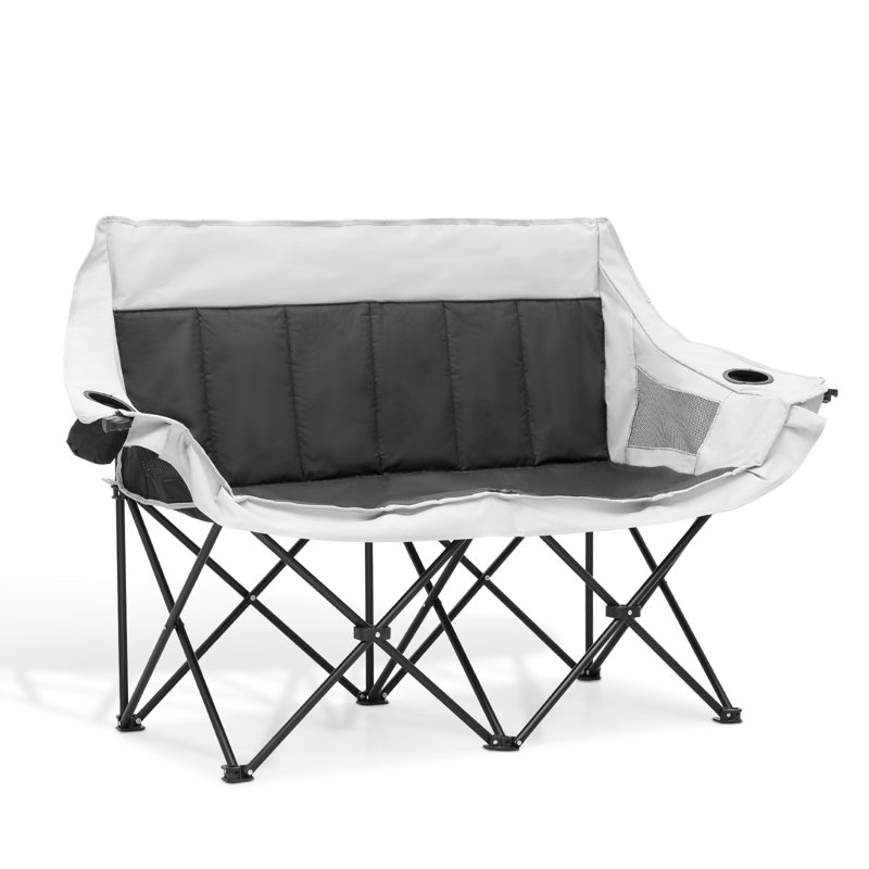 Causeuse Oseias, Noir / gris clair