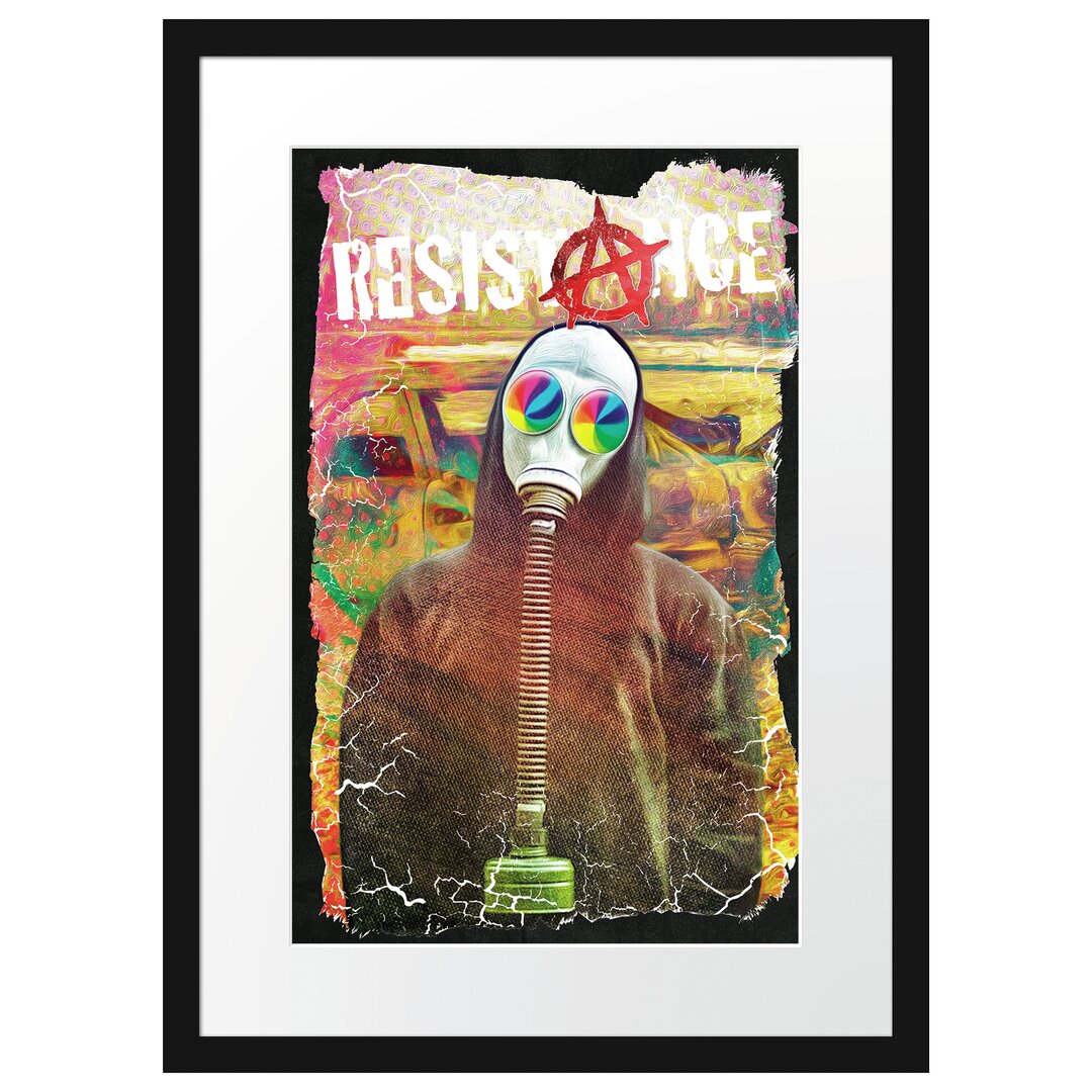 Gerahmtes Poster Resistance Black