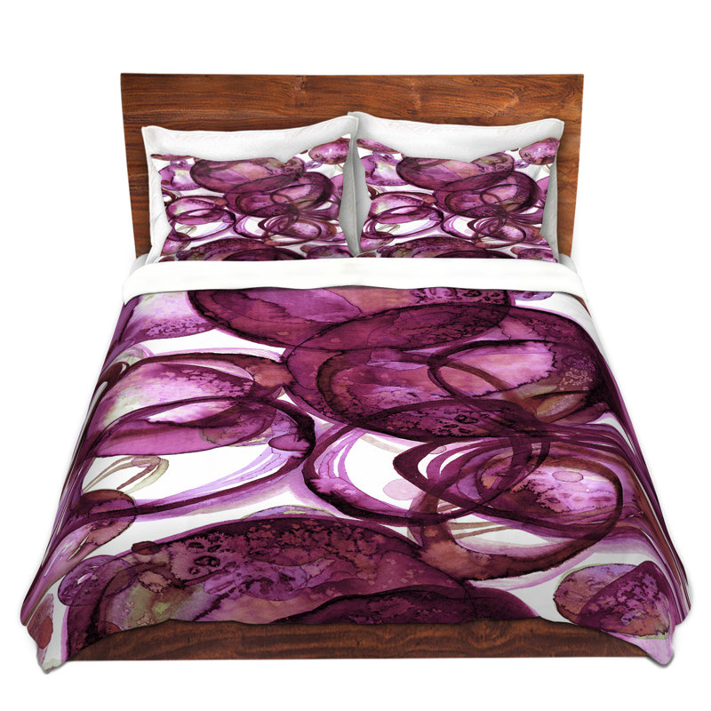 Ensemble de housse de couette en microfibre DiaNoche par Julia Di Sano - Worlds Collide Magenta