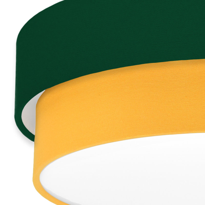 Avory Flush Mount, Dark Green / Yellow