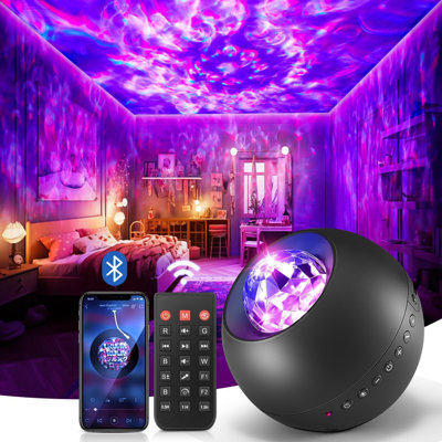 Projecteur de galaxie lumineux pour chambre d'ado : cadeau d'anniversaire idéal ! Haut-parleur Bluetooth HiFi de 15 pouces à bruit blanc, projecteur de galaxie DEL, télécommande et minuterie, éclairage de plafond tendance pour la décoration de chambre.