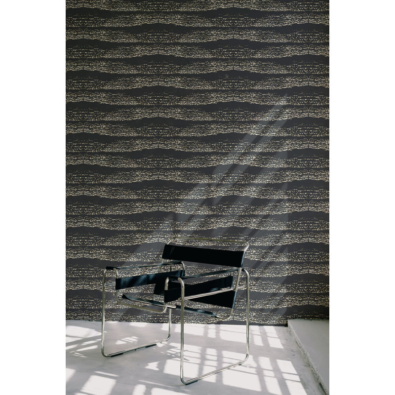 Revel Reflections 10' L x 24" W Wallpaper Tile, Gold Night, Faux Grasscloth, Non-pasted