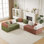 Canapé modulaire NOVA de 110 po, canapé en chenille 6 places avec sièges profonds de 26 po, accoudoirs courbés, coussins moelleux et blocs de couleur NOVA