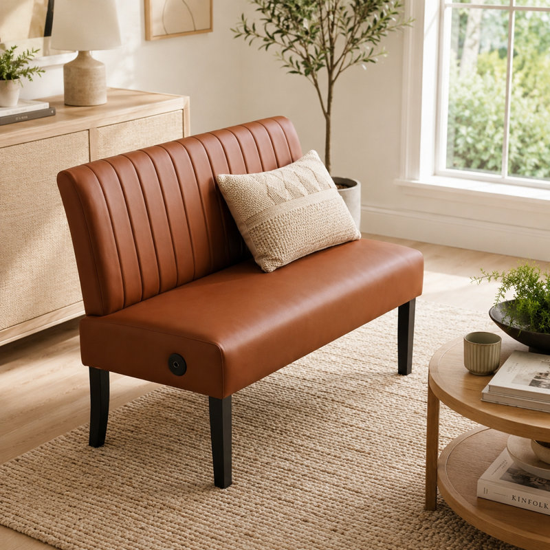Banc de 39 po en similicuir moderne