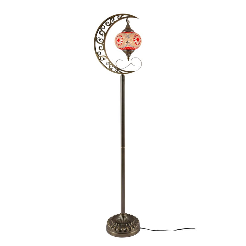 Turkish Moon Style Stained Glass Mosaic Floor Lamp