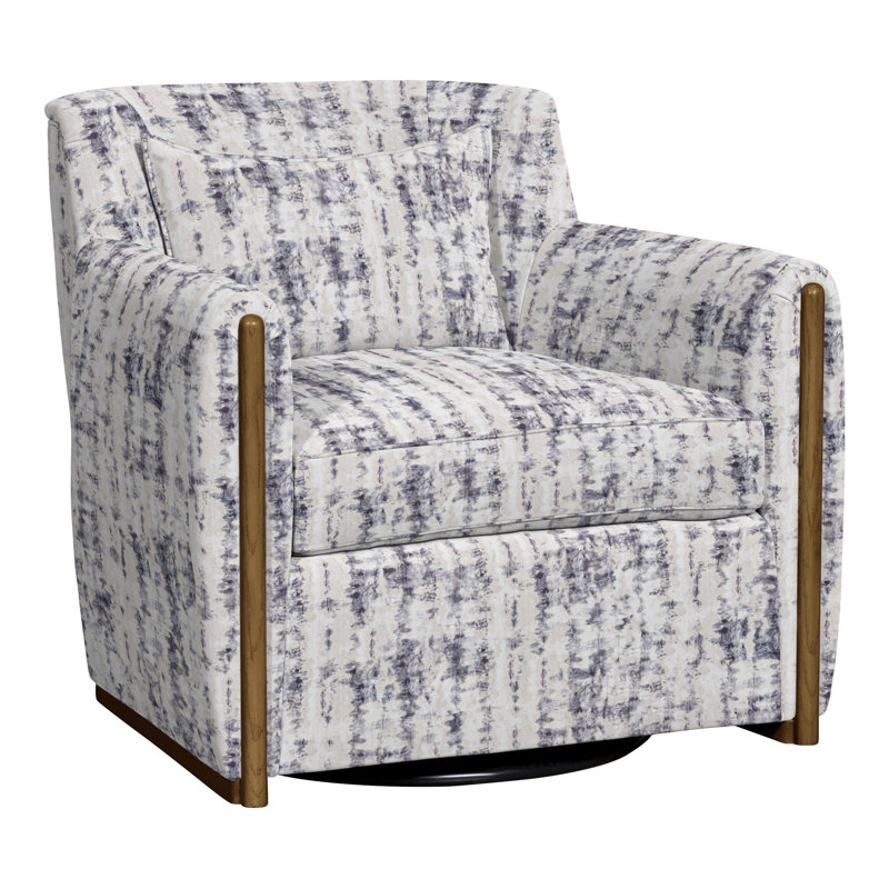 Thom Filicia Home Swivel Armchair, Ozark Marina 100% Cotton, Havana