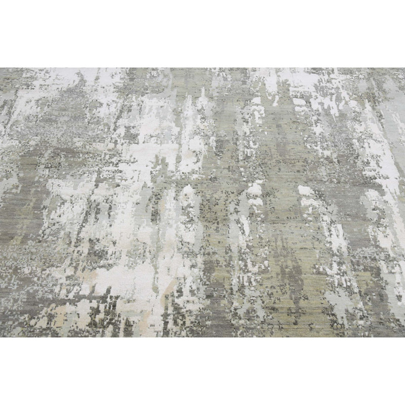 Handmade Silk and Wool Area Rug