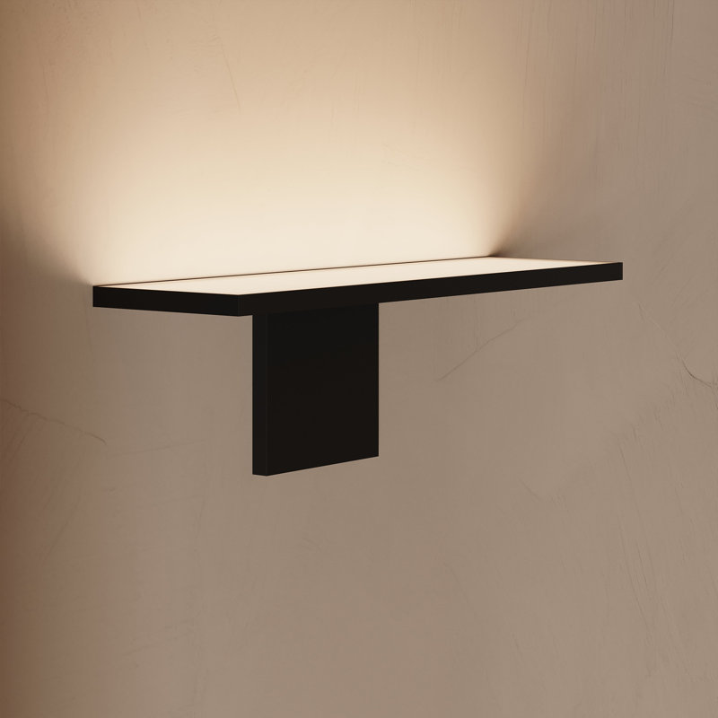 Base LED Flush Mounted Sconce, Textured Black
