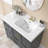 43'' W X 22'' D Single Sink White Vanity Top Solid Surface Rectangular Bathroom Sink Countertop with 1.38in. H Backsplash Basin&Pre-drilled Three Faucet Holes