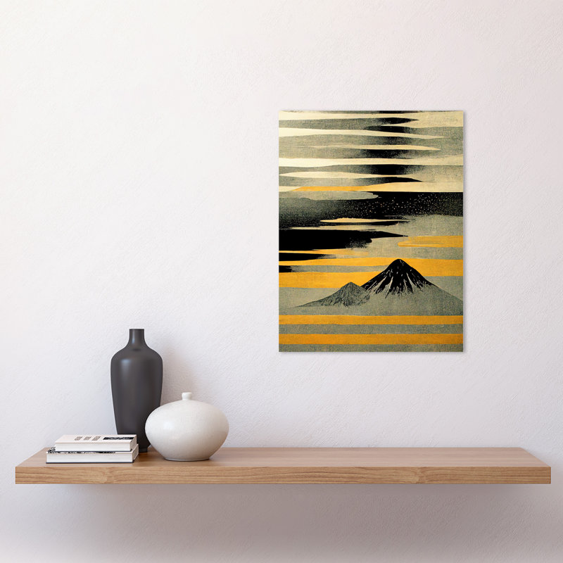 Modern Simple Mount Fuji Painting - Print, Unframed, 40.5cm H x 30.5cm W x 0.2cm D
